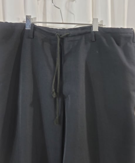 Y's for men yohji yamamoto pour homme ウエストひもワイドパンツ　黒 （MM-P23-993）