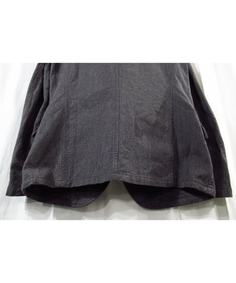 10ss yohji yamamoto pour homme グレー ストライプ ボタンデザイン コットンジャケット（HJ-J36-042）