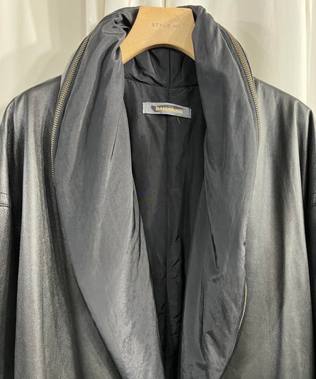 1980's ISSEY MIYAKE ライナー付き羊革ロングコート（JQ64019）