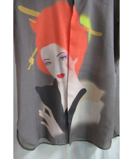 02ss yohji yamamoto pour homme SAEKO 女優シリーズ プリントブラウス HE-B66-975
