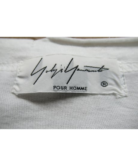 17ss yohji yamamoto pour homme 紐 ダメージ加工デザインカットソー（HD-T82-099）