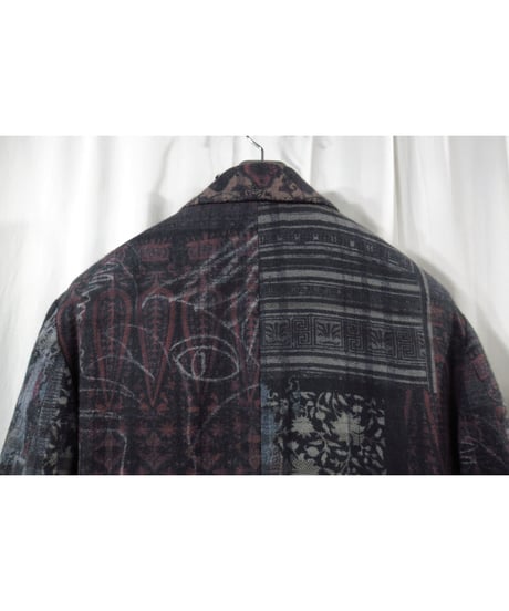 20aw yohji yamamoto pour homme コットン 総柄デザインジャケット（HR-J52-052）