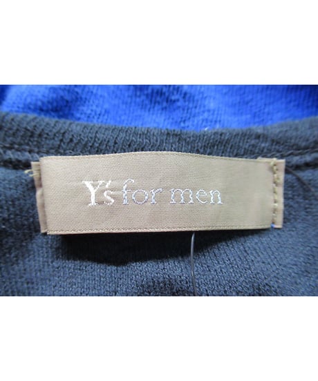 Y’s for men yohji yamamoto 裏地カラー切替えデザイン コットン半袖カットソー ブルー（MJ-T45-800）