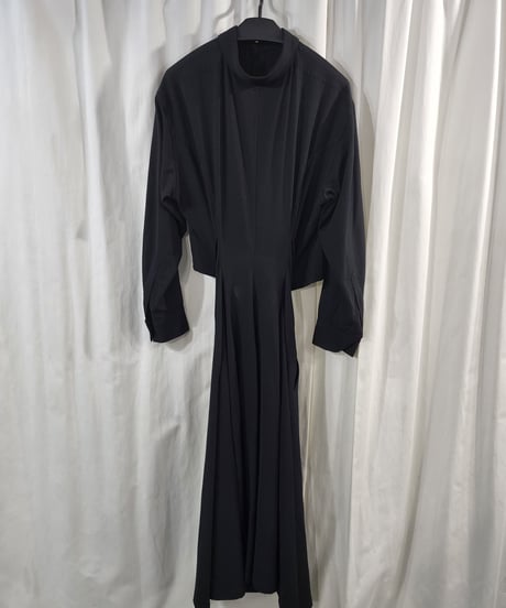 1992ss yohji yamamoto femme M's collection vintage 黒 デザインドレス  (FZ-D11-100-2)
