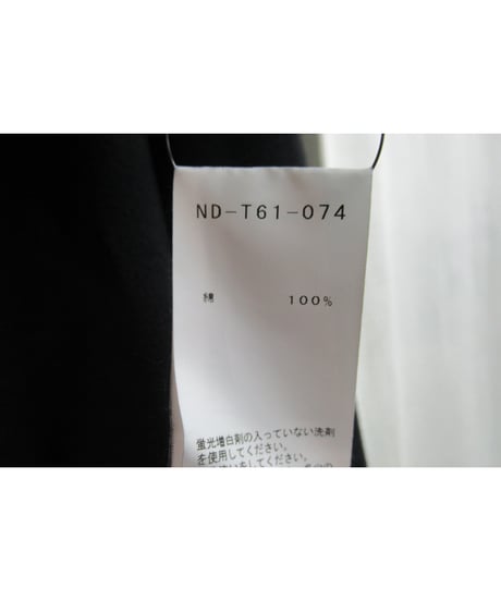 17ss BLACK and BLACK yohji yamamoto +noir 黒 顔料プリントカットソー ND-T61-074