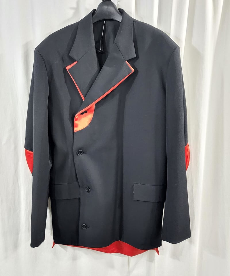 極美品 06SS⭐️ヨウジヤマモトファム テーラードジャケット 変形 ベロア切替 極美品 06SS⭐️ヨウジヤマモトファム テーラードジャケット 変形