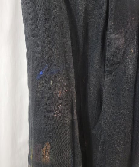 2020ss yohji yamamoto pour homme 麻 プリントパンツ(HN-P38-803)
