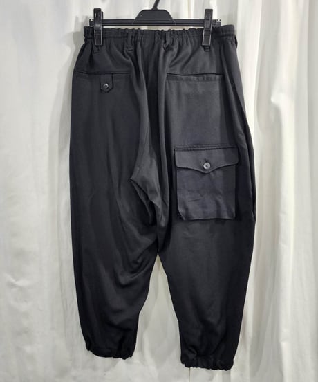 2017ss yohji yamamoto pour homme 黒 ミリタリーデザインパンツ (HD-P77-100)