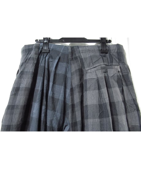 19aw yohji yamamoto pour homme コットン 切替えデザイン チェックパンツ（HC-P69-817）