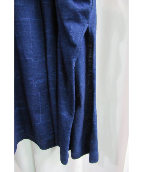 17aw yohji yamamoto Super Blue 青 インディゴ染め プリントカットソー NK-T83-095