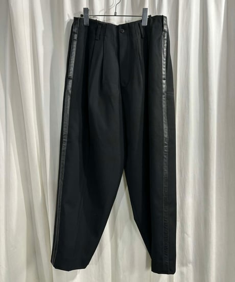 1996AW yohji yamamoto pour homme vintage 脇レザーテープワイドパンツ（HG-P29-806）