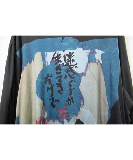 19ss yohji yamamoto pour homme プリントデザイン 長袖ロングカットソー（HH-T80-571）