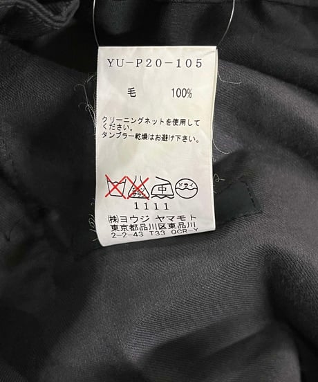 Y's yohji yamamoto ウエストゴム ワイドパンツ（YU-P20-105）
