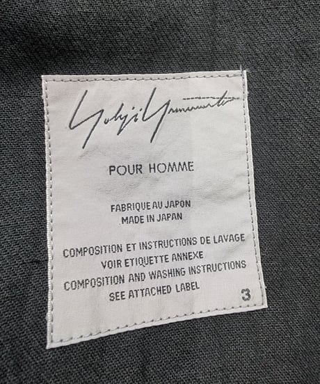 02ss yohji yamamoto pour homme 黒 レイヤードデザインジャケット (HE-J75-007)