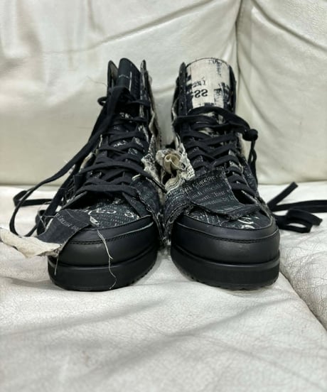 2022SS yohji yamamoto pour homme ニュースペーパーハイカットスニーカー（HG-E18-362）