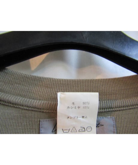 02aw yohji yamamoto pour homme カーキ シンプルニットカットソー HM-T05-933