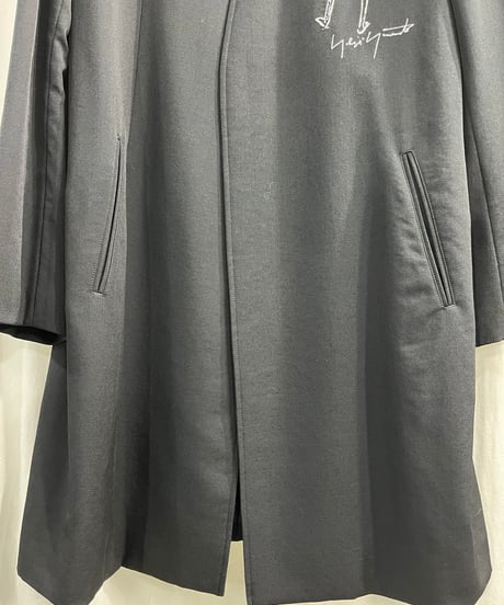 2021AW yohji yamamoto pour homme 女優刺繡 ノーカラーロングジャケット（HX-J51-130）