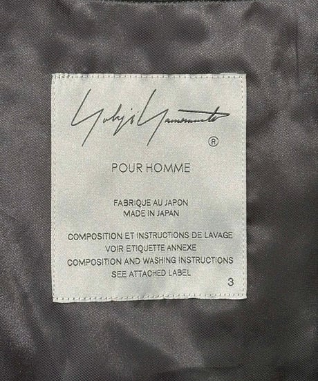 2023AW yohji yamamoto pour homme ジャケット（HJ-J67-100）