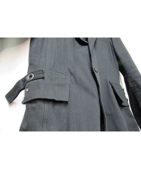 04aw yohji yamamoto pour homme スナップ釦 アシメリーデザイン コットンジャケット（HJ-J06-014）