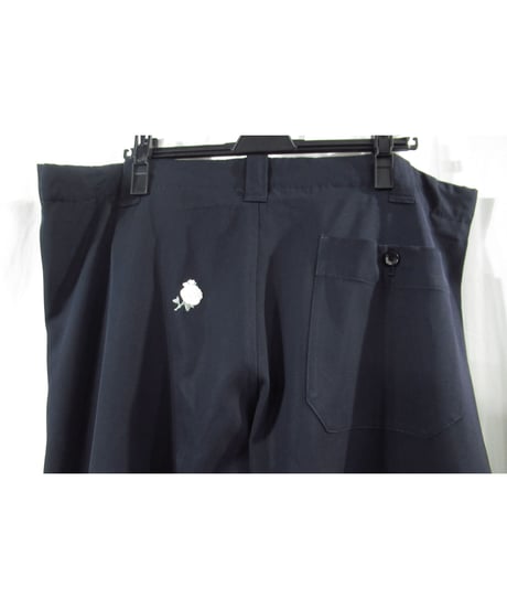 93ss yohji yamamoto pour homme vintage 刺繡デザイン 紺 テーパードパンツ（HO-P15-100）