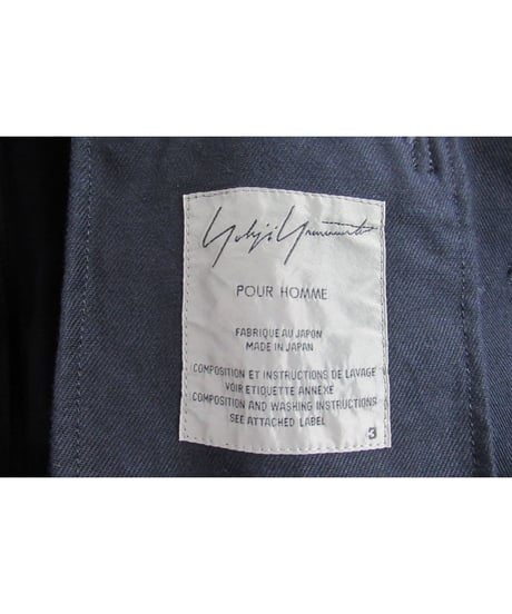 16ss yohji yamamoto pour homme 紺 バックファスナーデザインジャケット 3 HO-J71-042