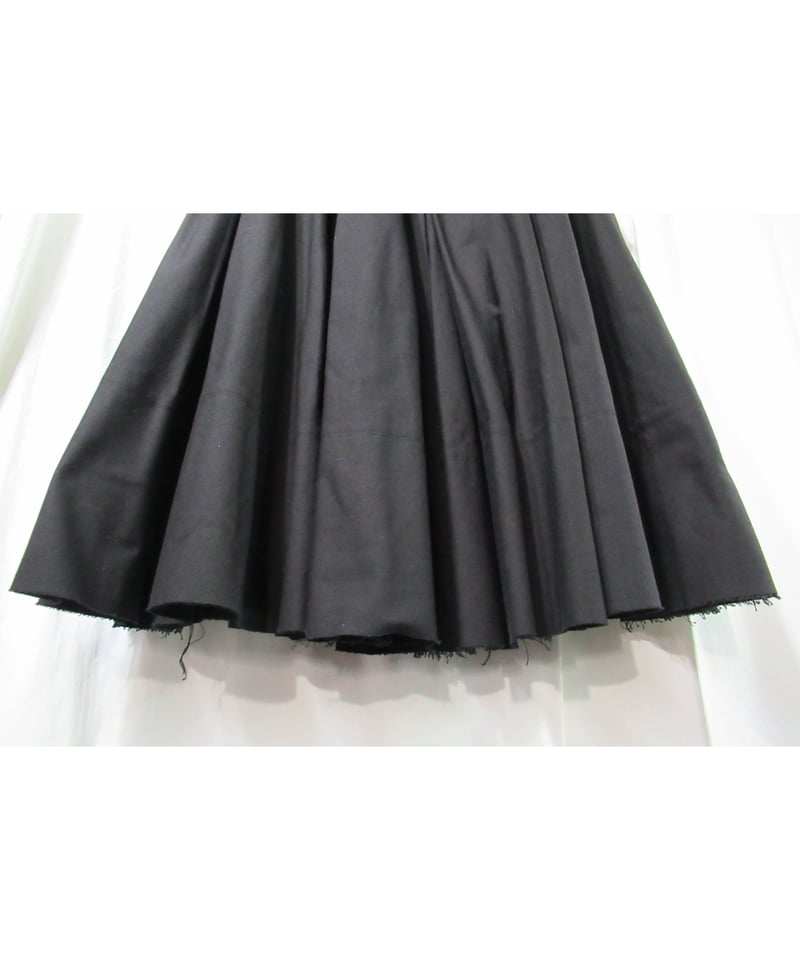 Yohji Yamamoto　ヨウジヤマモト　プリーツスカート　黒　S REGULATION yohji yamamoto femme コットン プリーツスカート（F