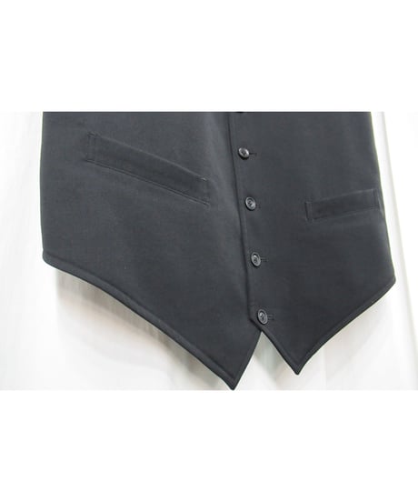19ss yohji yamamoto pour homme バックレザー切り替えデザインベスト（HH-V11-806）
