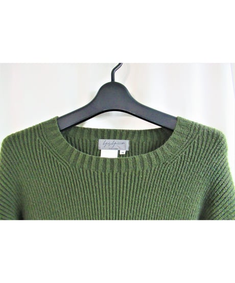 97aw yohji yamamoto pour homme vintage 蝋人形期 カーキシンプルニット  HI-K33-930