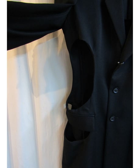 未使用 19ss yohji yamamoto pour homme カッティングデザインロングジャケット HH-J11-100