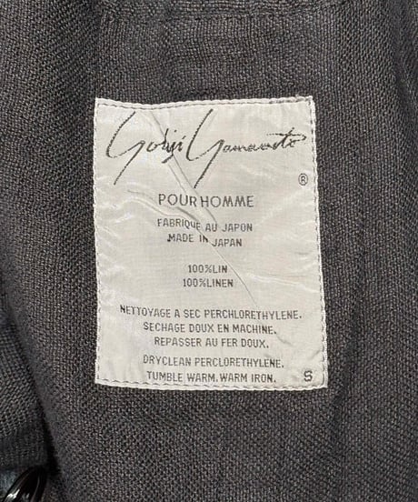 1980's yohji yamamoto pour homme vintage 丸文字ロゴ リネン ジャケット（H-J-270xxx）