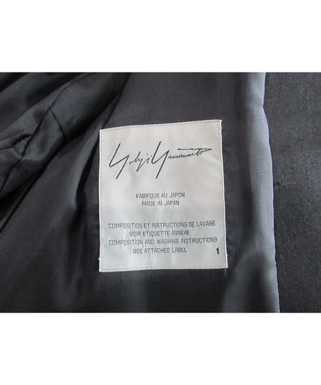 レア 新品未使用 07aw yohji yamamoto femme 黒 レザーモノグラムー燕尾ジャケット FX-J09-790