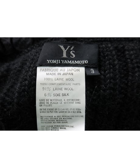 Y's yohji yamamoto ボア付きデザインカーディガン（YR-K22-925）