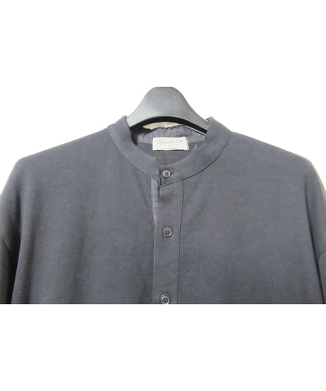 15aw yohji yamamoto pour homme 黒 ヘンリーネック ロングデザインカットソー（HY-T14-076）