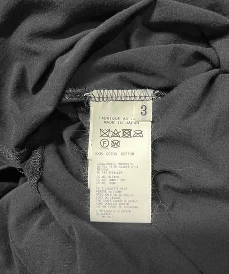 2020SS yohji yamamoto pour homme スリットロング半袖Tシャツ（HN-T66-880）