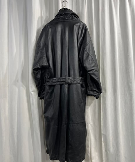 1980's ISSEY MIYAKE ライナー付き羊革ロングコート（JQ64019）