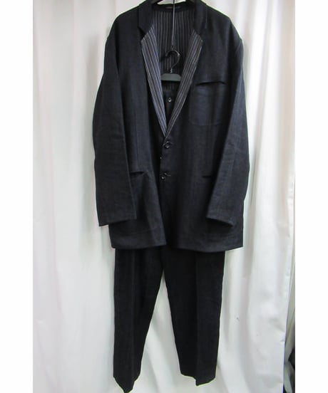 98ss yohji yamamoto pour homme vintage 麻 リバーシブルジャケットセットアップ HJ-J47-901