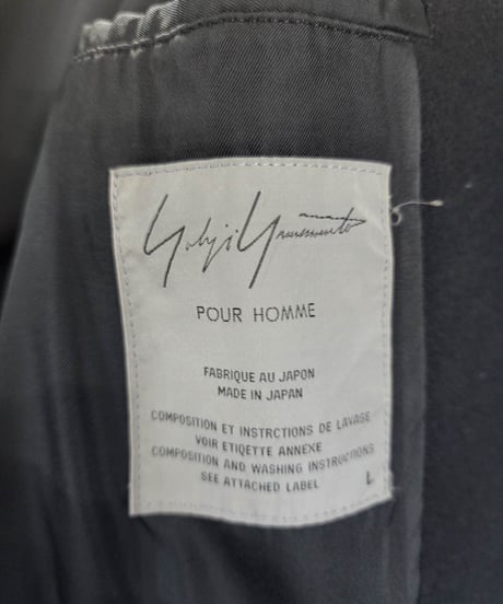 1998aw yohji yamamoto pour homme 黒 vintage ベルト付き ロングコート  (HY-C14-119)