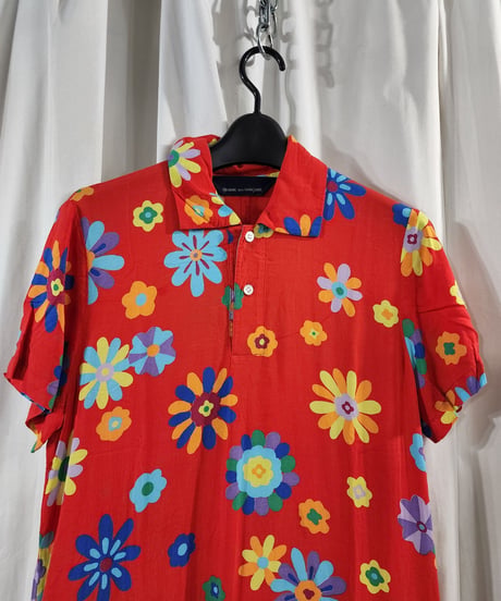AD1996 COMME des. GARCONS 青山オリジナル 赤 プリントワンピース (KX-615190)