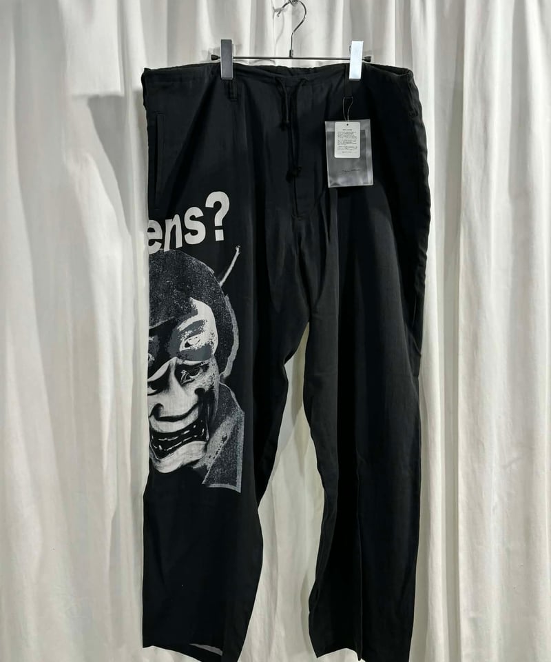 Yohji Yamamoto Black Scandal 般若ですが...パンツ 未使用 BLACK Scandal yohji yamamoto 般若プリント紐パンツ（HV-