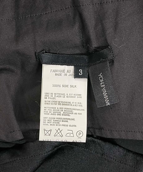 2015SS yohji yamamoto +NOIR シルクロングスカート（NU-S13-423）