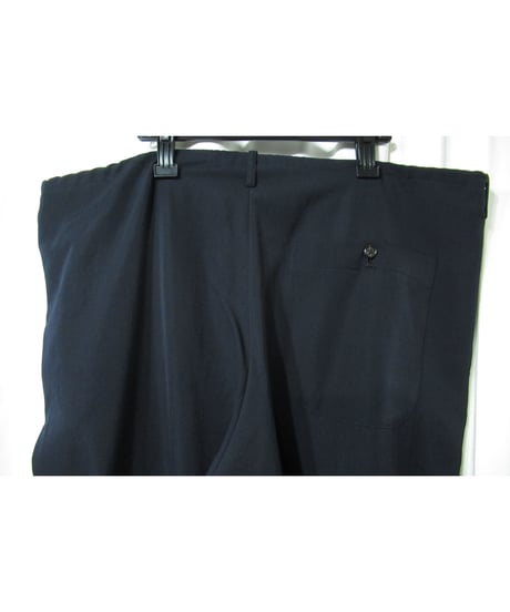 1996SS yohji yamamoto pour homme vintage ウエスト紐 紺 ワイドテーパードパンツ（HF-P08-112）