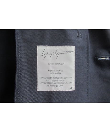 16ss yohji yamamoto pour homme 紺 バックファスナーデザインジャケット 4 HO-J71-042