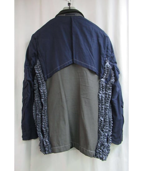 AD1998 COMME des GARCONS HOMME PLUS 製品染め フリルジャケットセットアップ PJ-10035S