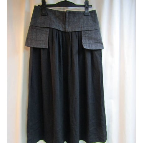 yohji yamamoto +noir デニム切替シルクスカート NR-S27-800
