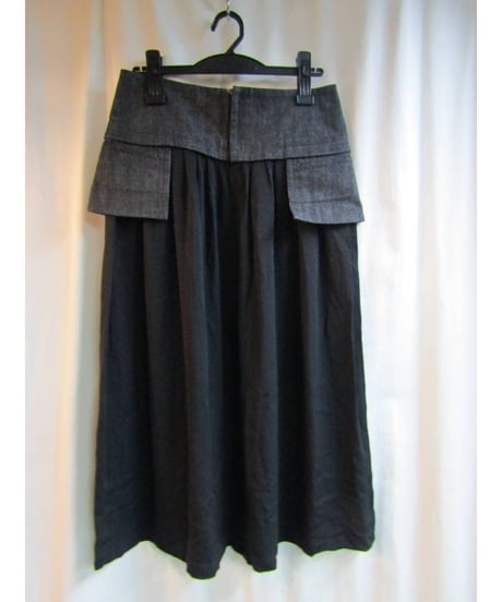 yohji yamamoto +noir デニム切替シルクスカート NR-S27-800