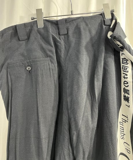 2018SS yohji yamamoto pour homme メッセージプリントパンツ（HW-P52-225）