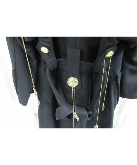 2019AW Yohji Yamamoto pour HOMME 黒 金釦 メルトン ゴシック コート HC-C17-103