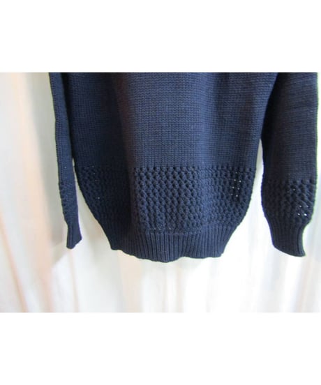 80’s yohji yamamoto femme vintage 紺 襟付ヘンリーネックニット（FK-2）