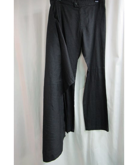 11ss yohji yamamoto femme 麻 スカート付きデザインパンツ FO-P19-305