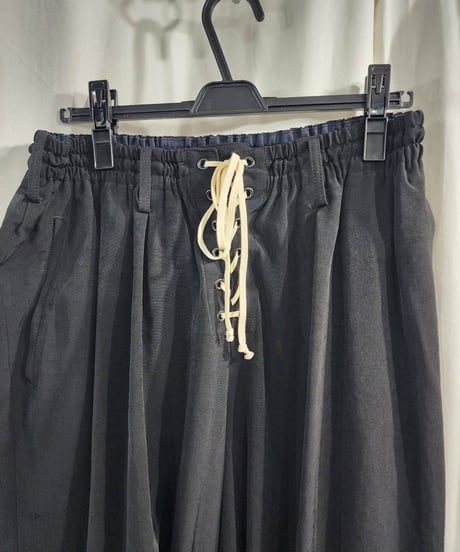 2022ss yohji yamamoto pour homme 黒 デザインパンツ (HD-P45-500)